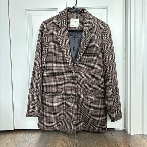 Abercrombie & Fitch Women's Wool-blend Plaid Blazer Coat - Picture 1 of 9